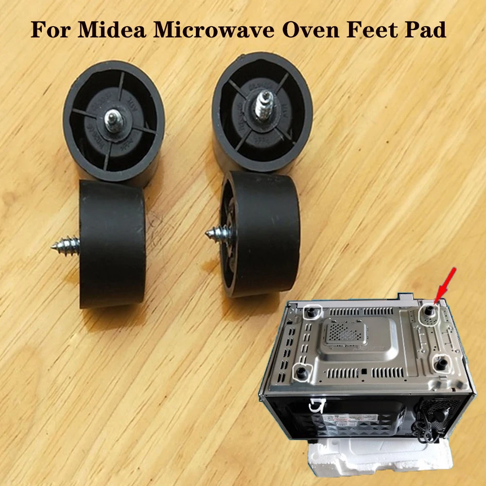 4Pcs For Midea Microwave Oven Feet Pad Base Plastic Leg Fixed Support Floor Feet Pad with 4 Screws Microwave Oven Accessories