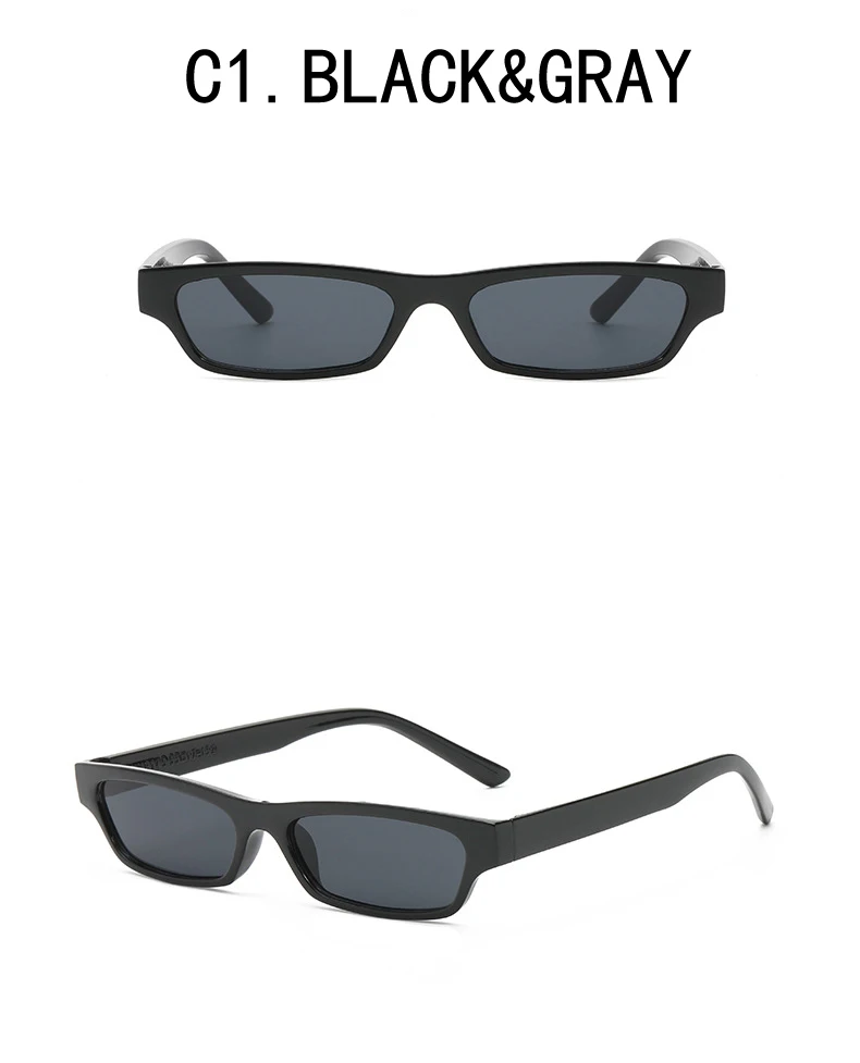 Kleine Rechteck Sonnenbrille Frauen Neue Retro Quadrat Schmale Rahmen Sonnenbrille Trendy Vintage Streetwear Brillen UV400 – Detail 14