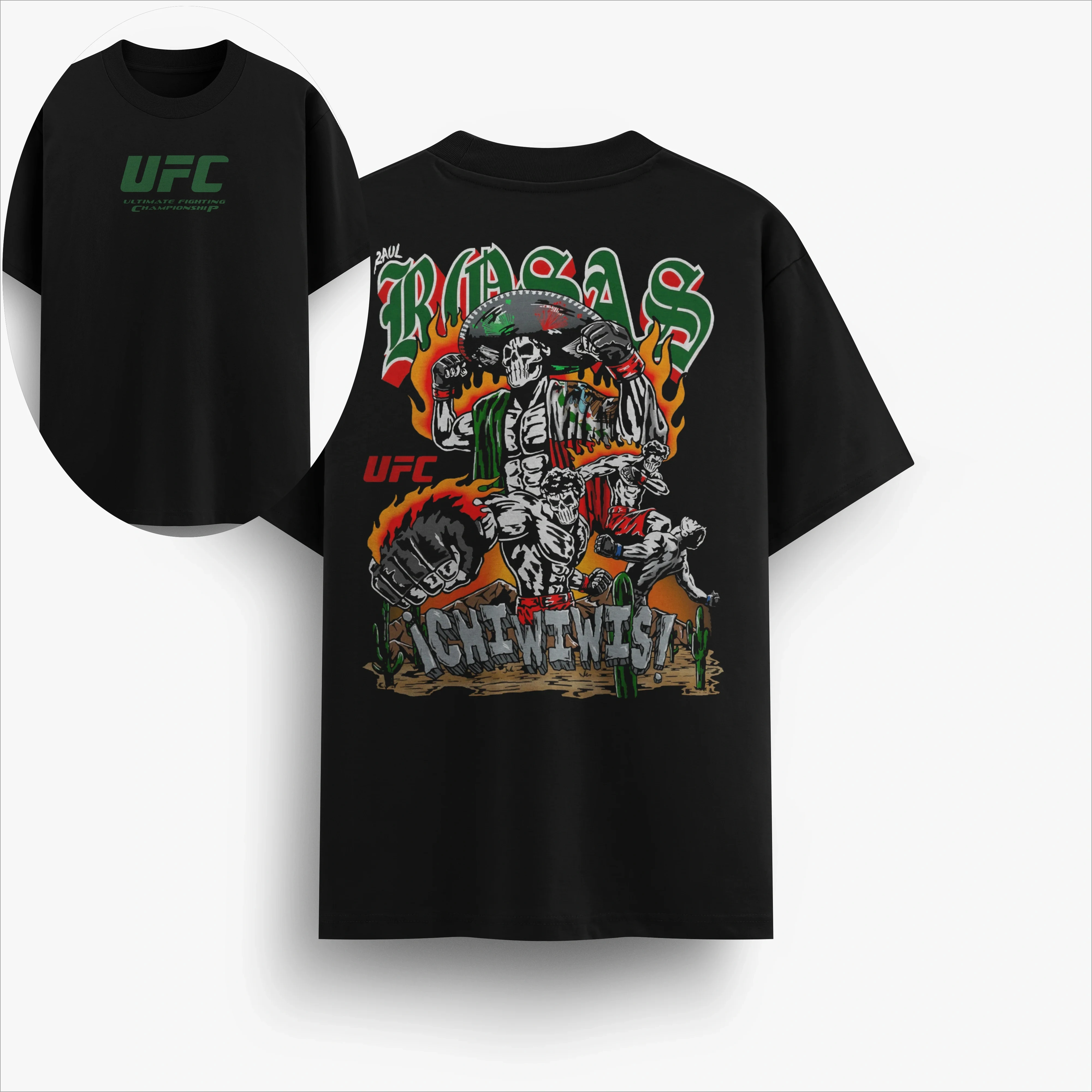 Camiseta de mujer con estampado gráfico de UFC RAUL ROSAS, de algodón, agradable para la piel, absorbente del sudor, unisex, manga corta, informal, Y2k, verano 2026