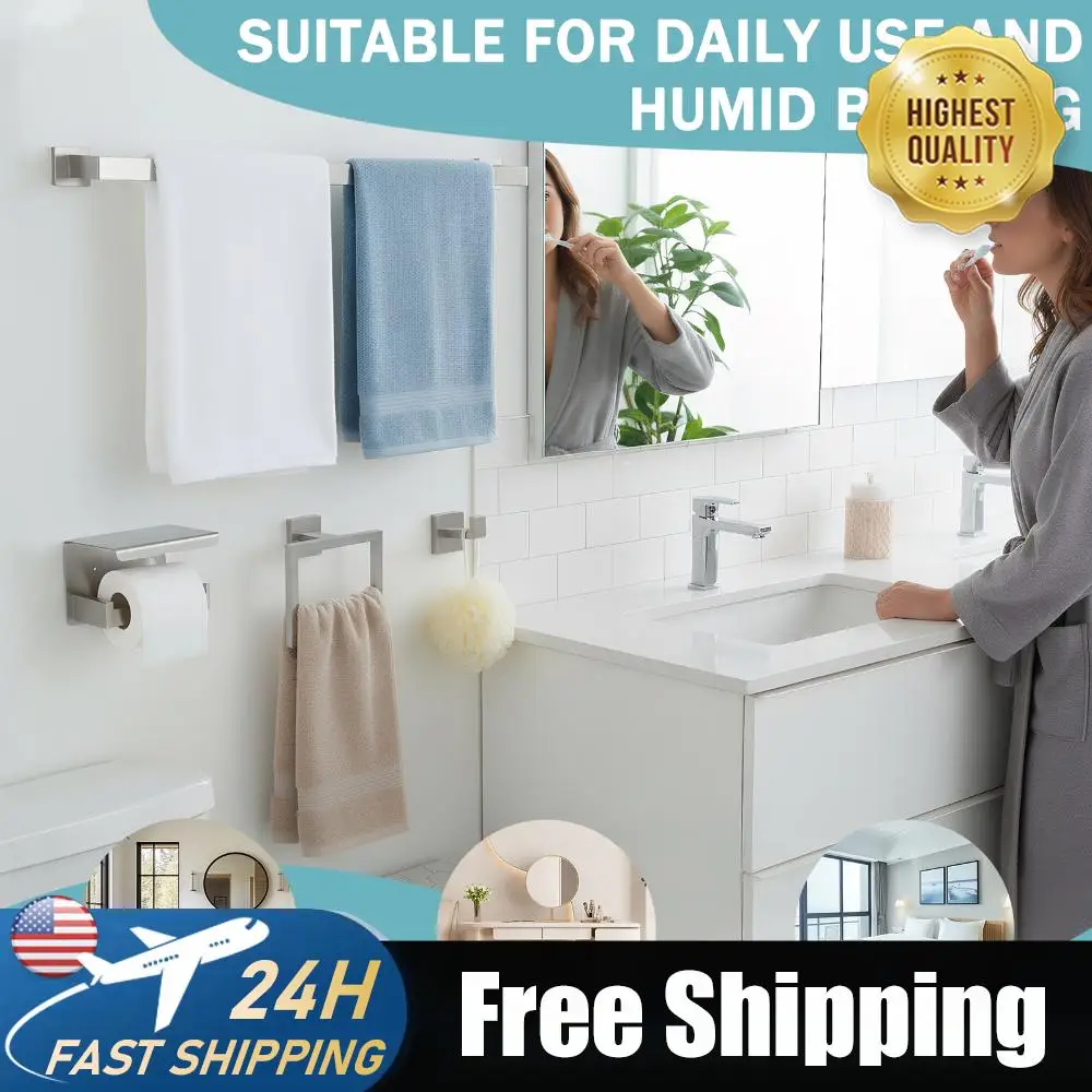 

20-Pieces Stainless Steel Bathroom Accessories Set Wall Mounted Bath Towel Bar Set Towel Rack/Ring/Hook/Toilet Paper Holder
