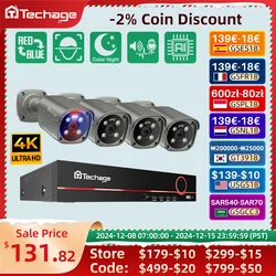 Techage 4K Ultra HD 8MP Sicherheit POE NVR Kit Menschliches Gesicht Erkennen AI Smart Kamera Outdoor Home CCTV Video überwachung Kamera Set