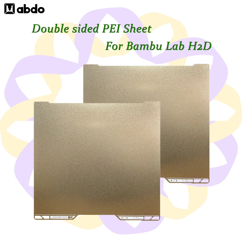

Для Bambu Lab H2D Рабочая пластина 350x325 мм Кровать двусторонняя печать PEI Магнитный пружинный стальной лист для деталей лабораторного H2D 3D-принтера