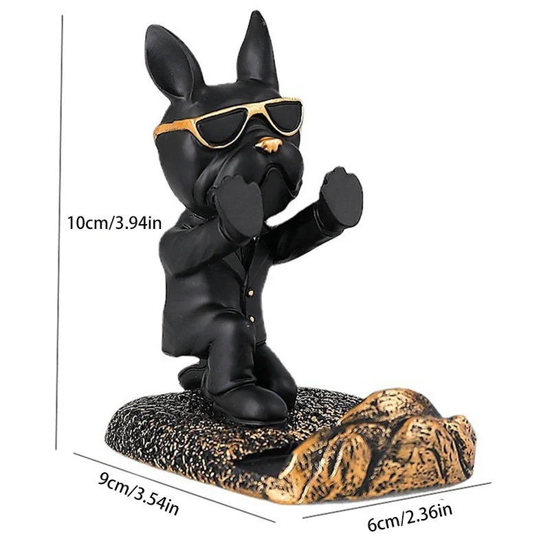 Französische Bulldogge, Schreibtisch-Dekoration, niedliche Hundeskulpturen, Telefonhalter, Tierfigur, Handy-Ständer, Heimbüro-Dekorationen – Detail 1