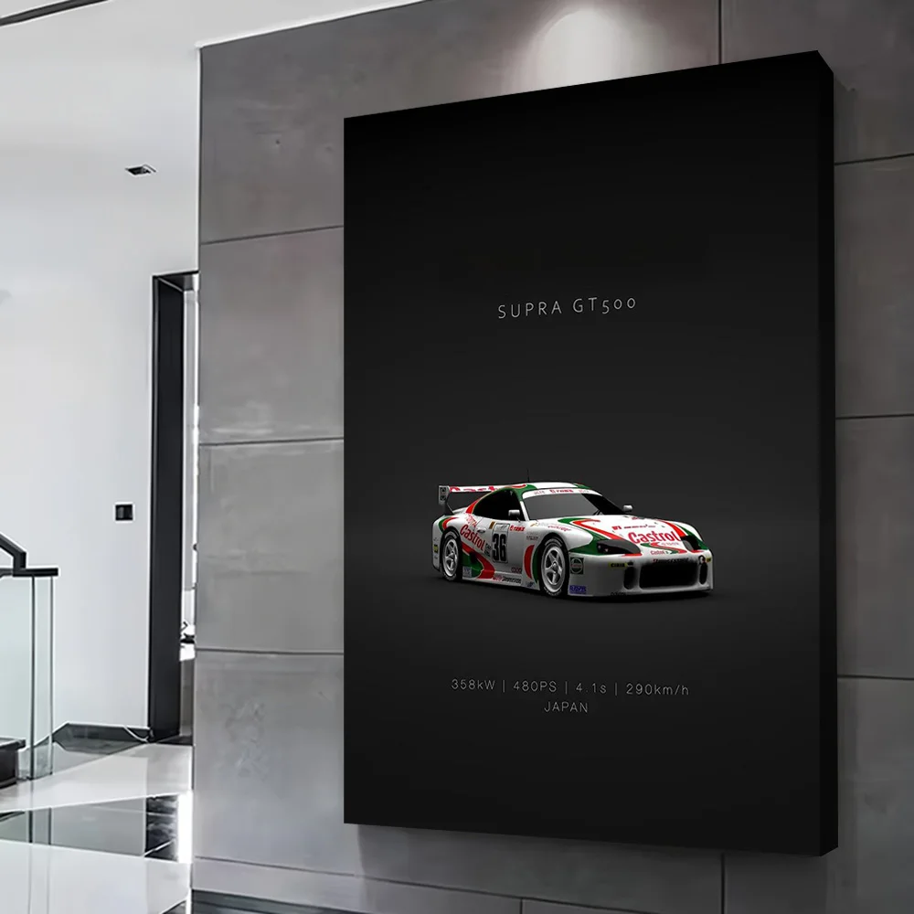 Sports Sports GT500 Racing Car Poster Customizable Printed Canvas Painting for Pictures Wall Art Room Decorations Bathroom Decor