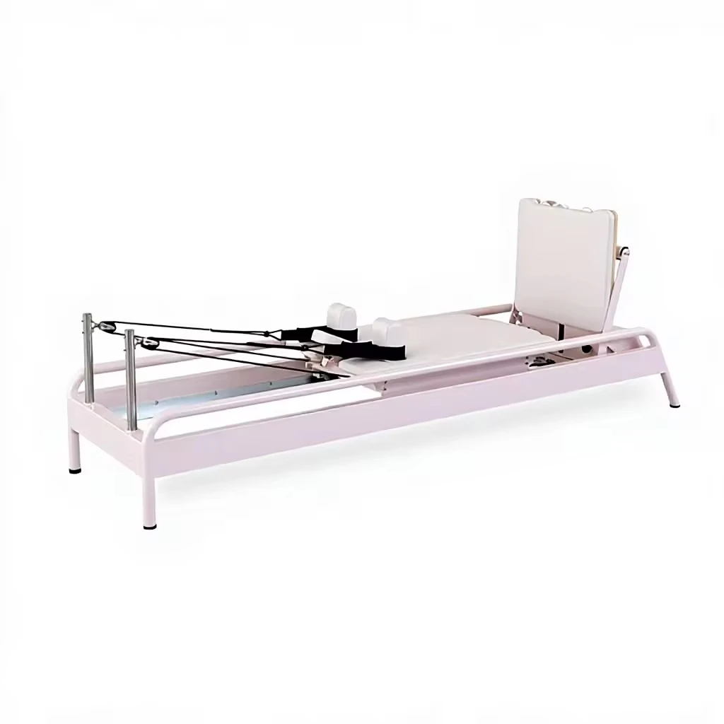 Light pink Korean aesthetic high-value studio carbon steel multi-resistance balance training Pilates reformer