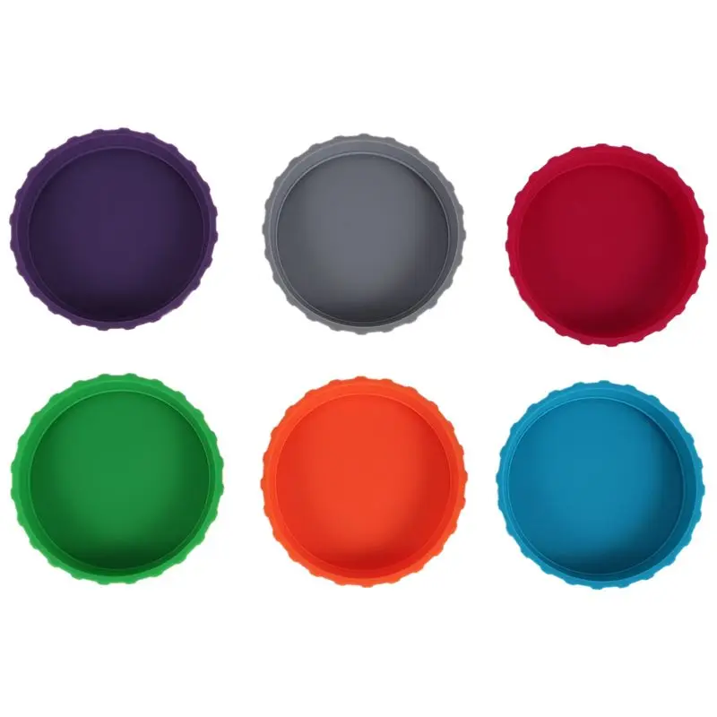 M12K-6Pcs Soda Lid Covers Beverage Can Lid Multi-Color Beverage Can Protector Silicone Can Covers
