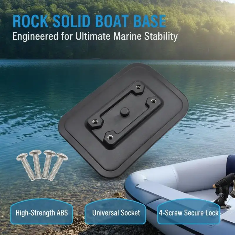 1 Stück aufblasbares Boot, Angelrutenhalter, feste Basis, PVC-Klebepad, Gummi, Boot, Angelkajak, Zubehör, Fischfinderhalterung, Befestigung – Detail 3