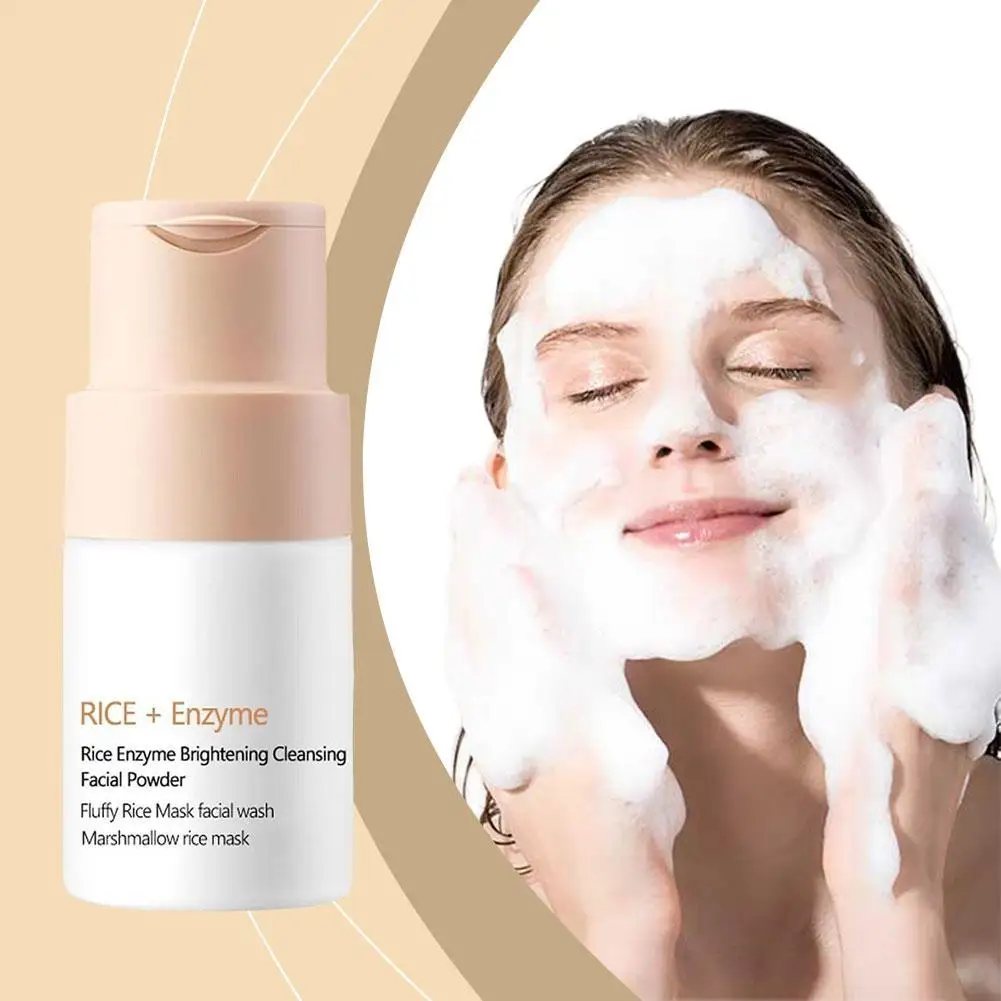 Rice Enzyme Brightening Cleansing Powder Facial Cleanser Face Wash Foam Moisturizing Skin Brightening Rejuvenation Face Cleanser