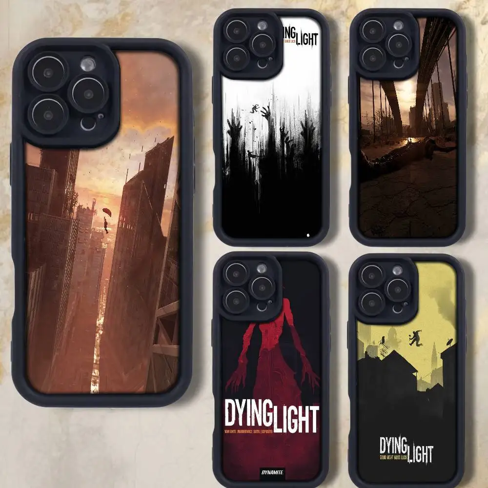 

D-Dying L-Light Phone Case For iPhone 17,16,15,14,13,12,Pro,Max,Plus,E,SE4,Air, emery Black Full Coverage TPU