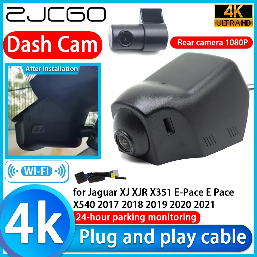 

ZJCGO Video Recorder 4K UHD Plug and Play DVR Dash Cam for Jaguar XJ XJR X351 E-Pace E Pace X540 2017 2018 2019 2020 2021