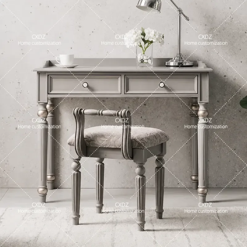 Modern Solid Wood Computer Desk Small Bedroom Study Table Makeup Vanity Dresser Light Luxury Home Office Furniture