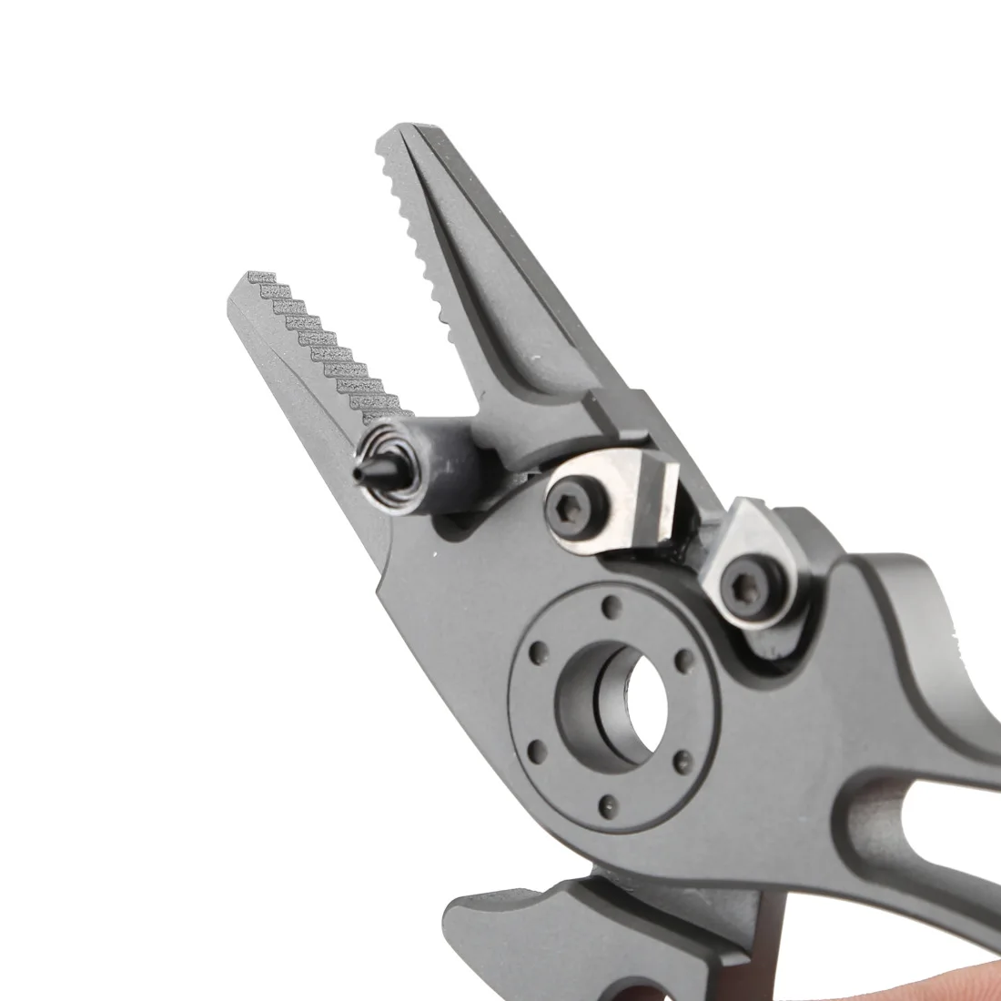 Titanium Alloy Fishing Pliers With Integrated Tungsten Carbide Wire Cutters Durable Leather Sheath Included