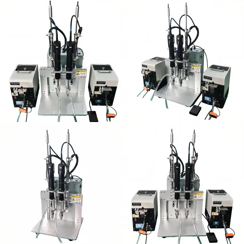 Automatic Screw Locking Machine PLC Touch Screen Control Dual Electric Screw Feeder Motor Foot Switch Start Tightening