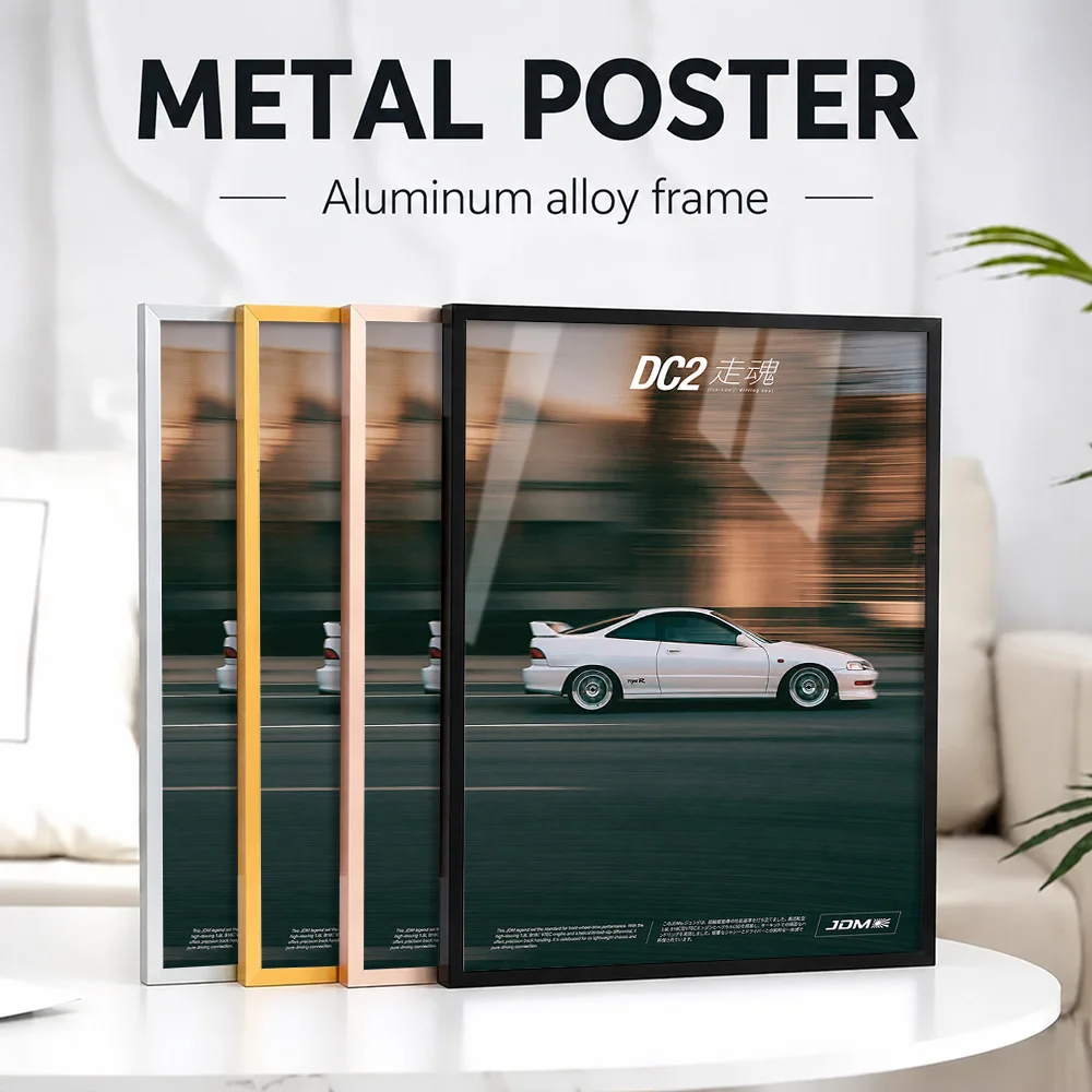 Japan Integra Type R DC2 Metal Poster With Aluminum Alloy Frame Customized Photo Dynamic Style Wall Art For Garage Driver Gift