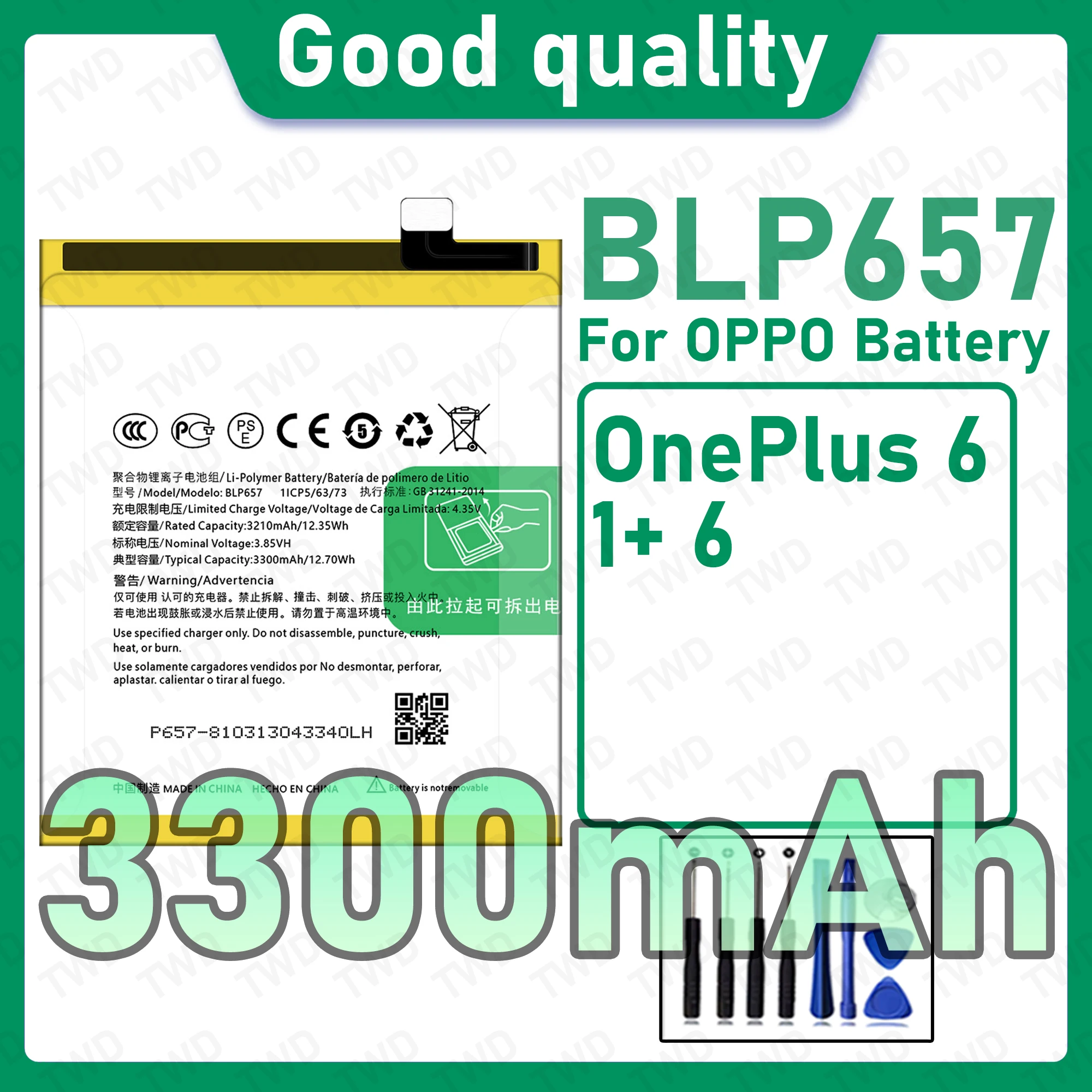 New High Quality Safe Durable BLP657 Battery For OPPO OnePlus 6 1+6 Replacement Long Lasting+Free Tools