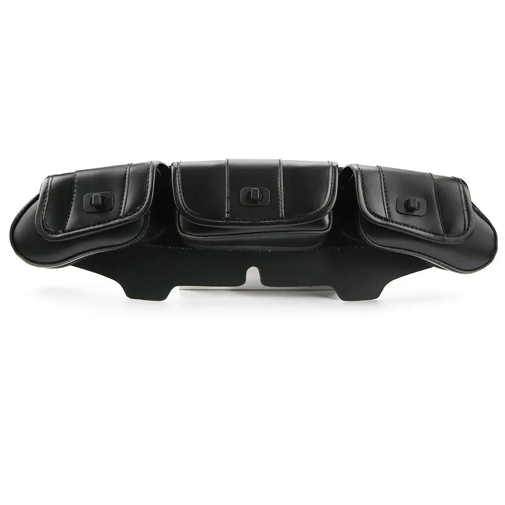 For Harley Electra Street Glide Touring 1996 ~2013 Black Motorcycle 3-Pocket Windshield Batwing Fairing Pouch Bag