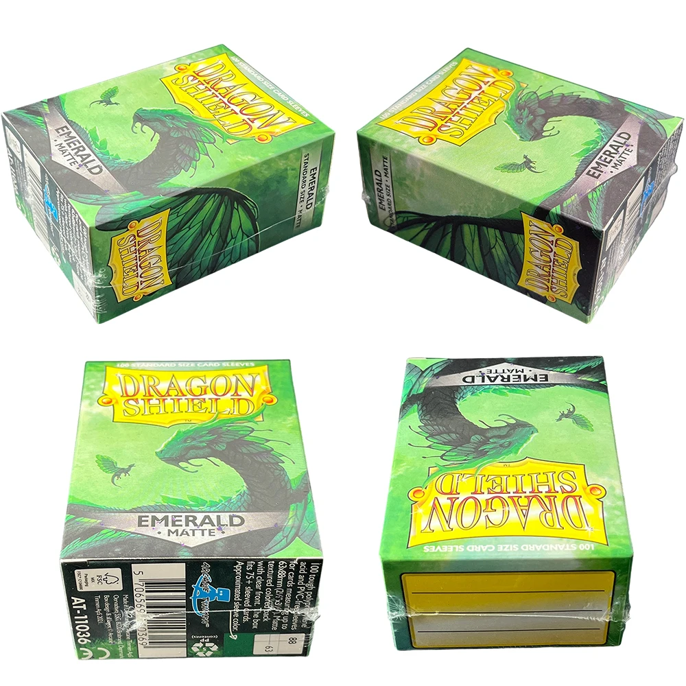 

100PCS/Box 66x91MM Emerald Dragon Shield Card Sleeves Matte Card sleeves Standard Size Protectors for PTCG/TCG/FAB Competition