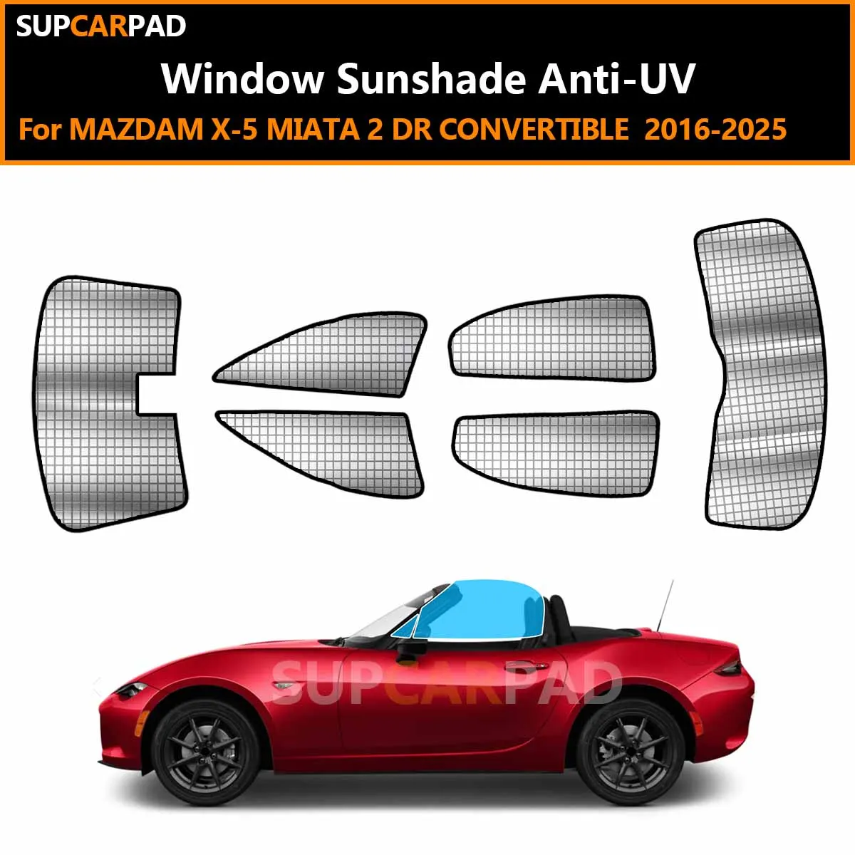 

Для MAZDA MX-5 MIATA 2-дверный кабриолет 2016-2025: Индивидуальные солнцезащитные шторки на окна автомобиля, анти-УФ, козырьки-накладки на окна, аксессуары