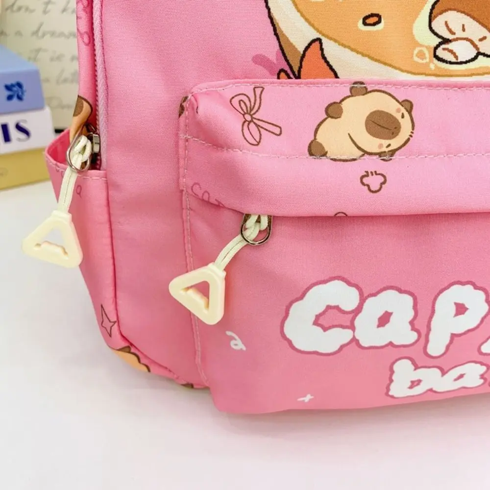 New Nylon Backpack Capybara Lightweight Schoolbag Large Capacity Waterproof Rucksack School Office
