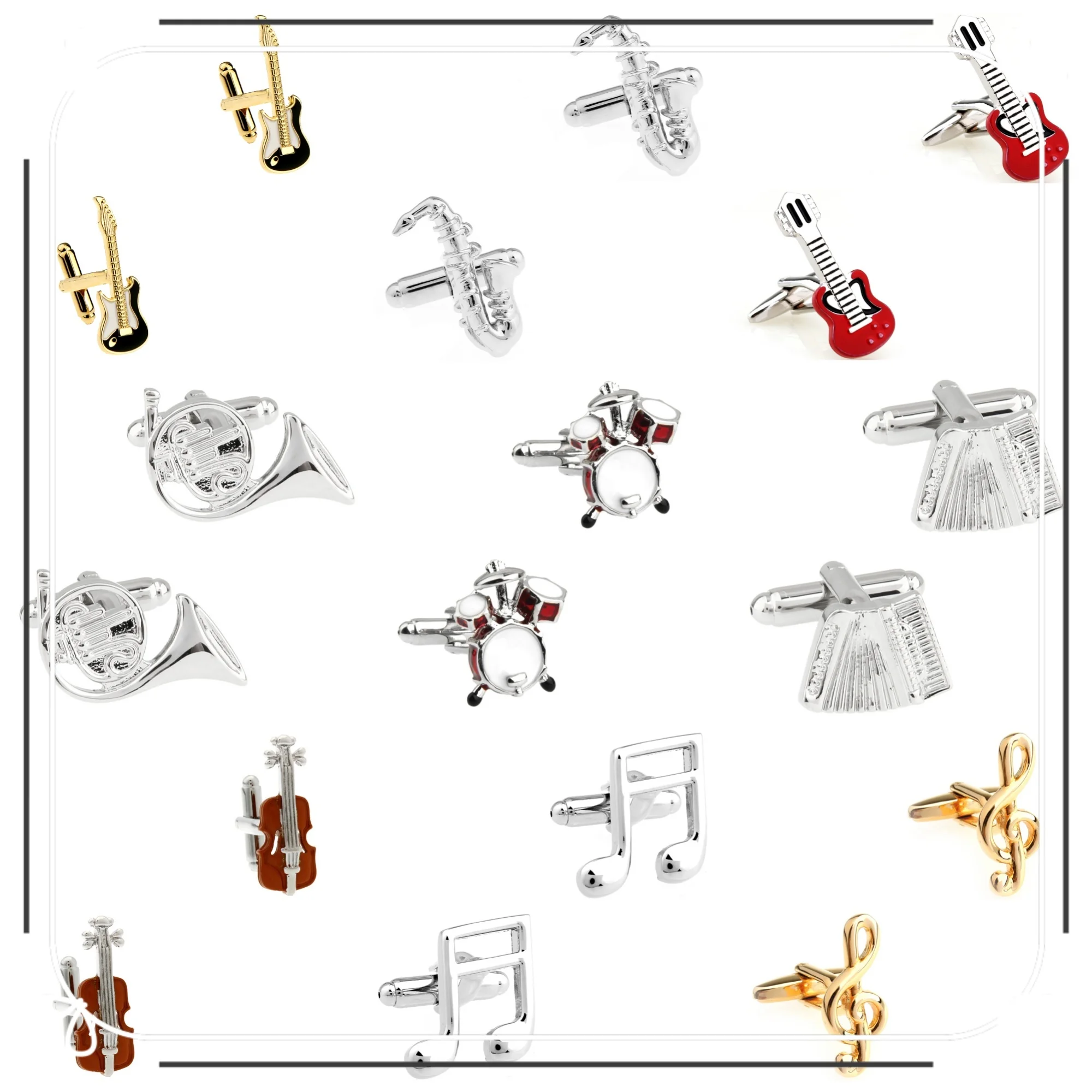 24-designs-de-abotoaduras-musicais-masculinas-abotoaduras-conjunto-de-bateria-de-guitarra-sax-2-pares-lote