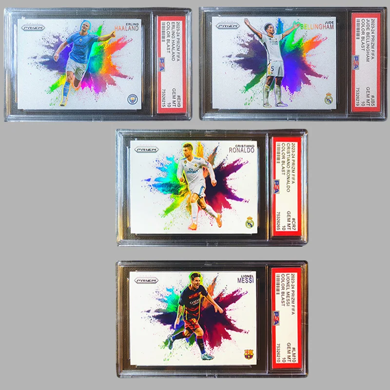 

Panini Diy Homemade Prizm Color Blast Messi Cr7 Haaland Bellngham Football Star Trading Cards Psa Card Brick Gift Collection