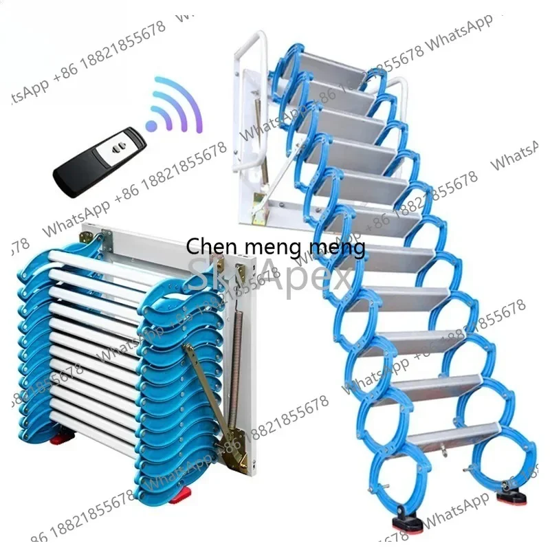 A55 Custom Electric Attic Ladder Aluminium Folding Loft Stairs CE Certified Anti-slip  Easy  Install  Durable  For  Home  Villa