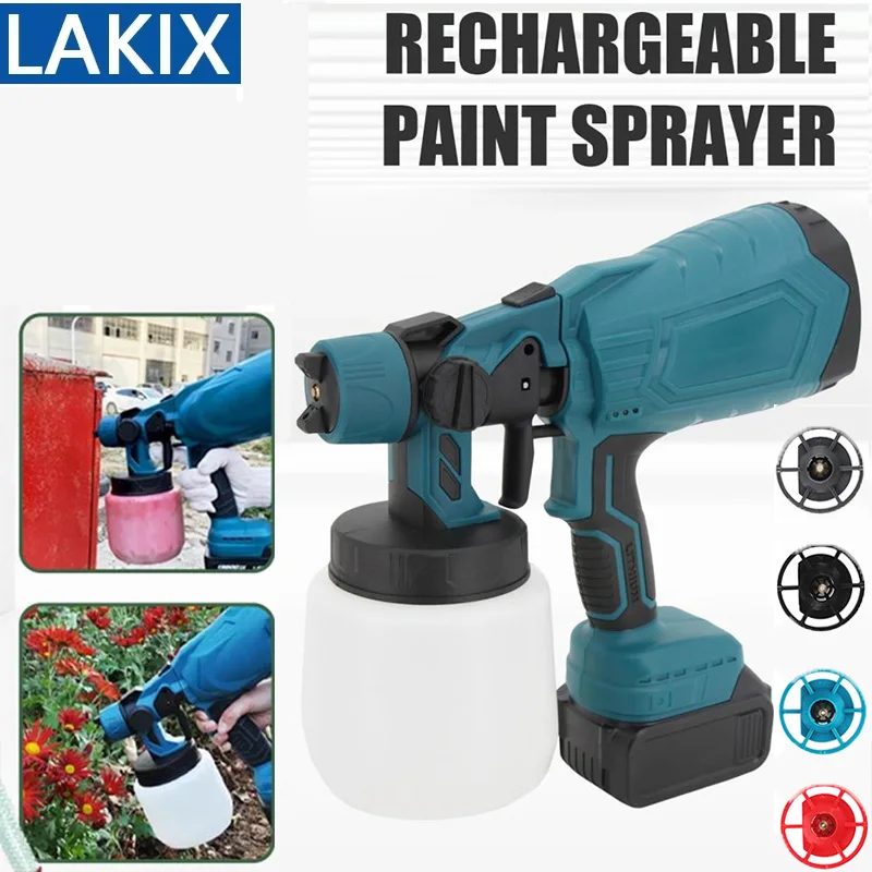

Cordless Paint Sprayer for Makita Compatible Fence Paint Sprayer HVLP Spray Gun With 5 Copper Nozzles For Home Interior Exterior