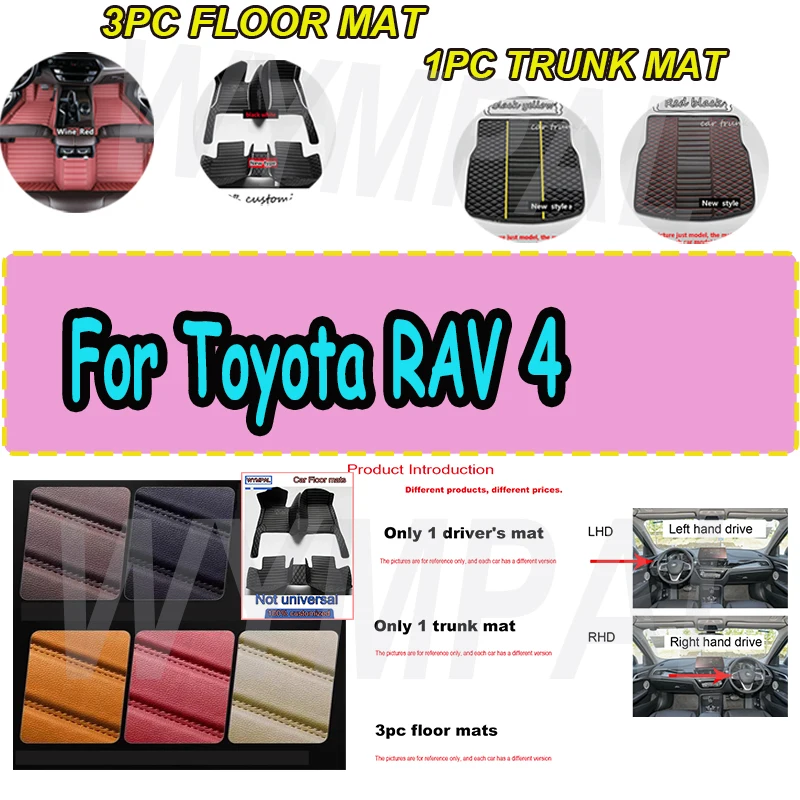 

Роскошные автомобильные коврики с полным покрытием 3D для Toyota RAV 4 2013-2019, аксессуары для интерьера