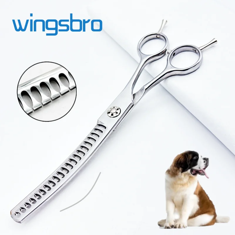 

Professional 7 inch High quality Pet dog Grooming Scissors Curved thinning Shears Chunker Thinner Scissors