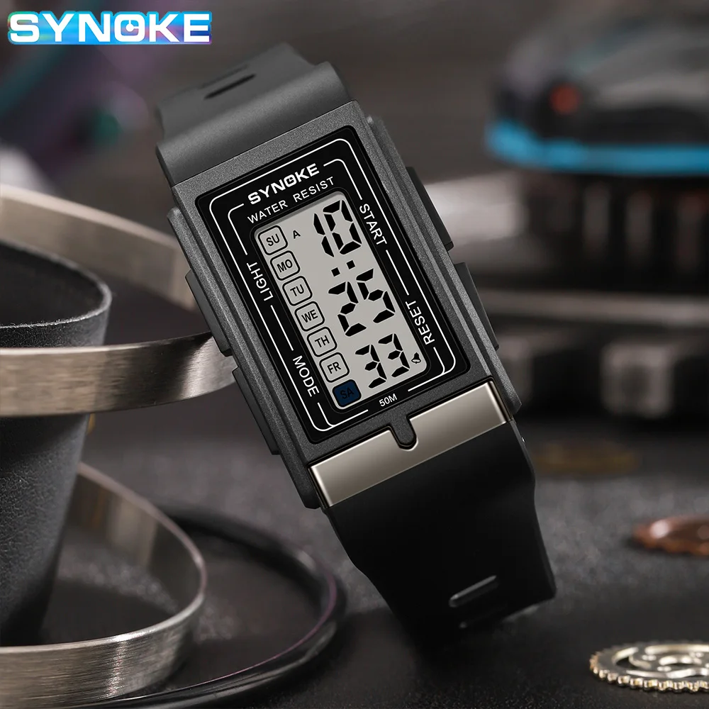 SYNOKE Digital Watches Lady Sports Wristband Multifunction Waterproof Chrono Wristwatch Outdoor Girls Fashion Student Men Watch