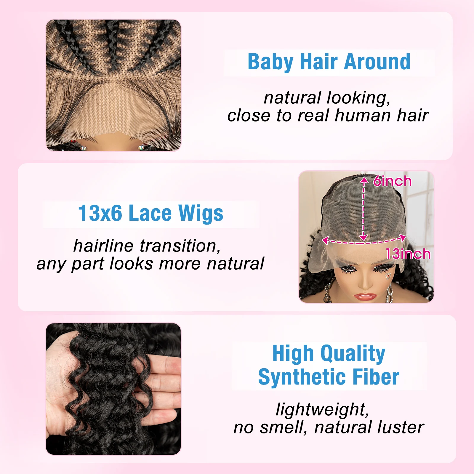 الاصطناعية بوب مجعد الشعر المستعار مع الضفائر 13x6 كامل الدانتيل أمامي 16 بوصة الأفرو مجعد كورنو صندوق شعر مستعار مضفر للنساء السود