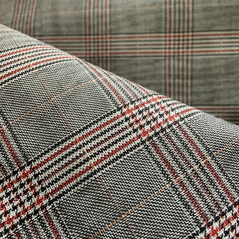 Tartan Printed Checked PU Synthetic Leather Materials