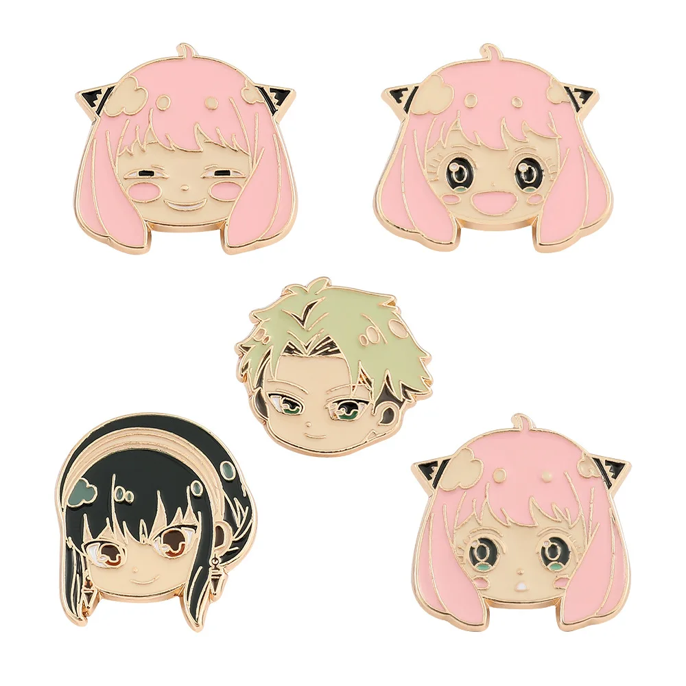 Anime Spy X Family Brooch Cute Anya Loid Yor Forger Figure Metal Badges Lapel Button Pins for Women Girls Cosplay Manga Jewelry