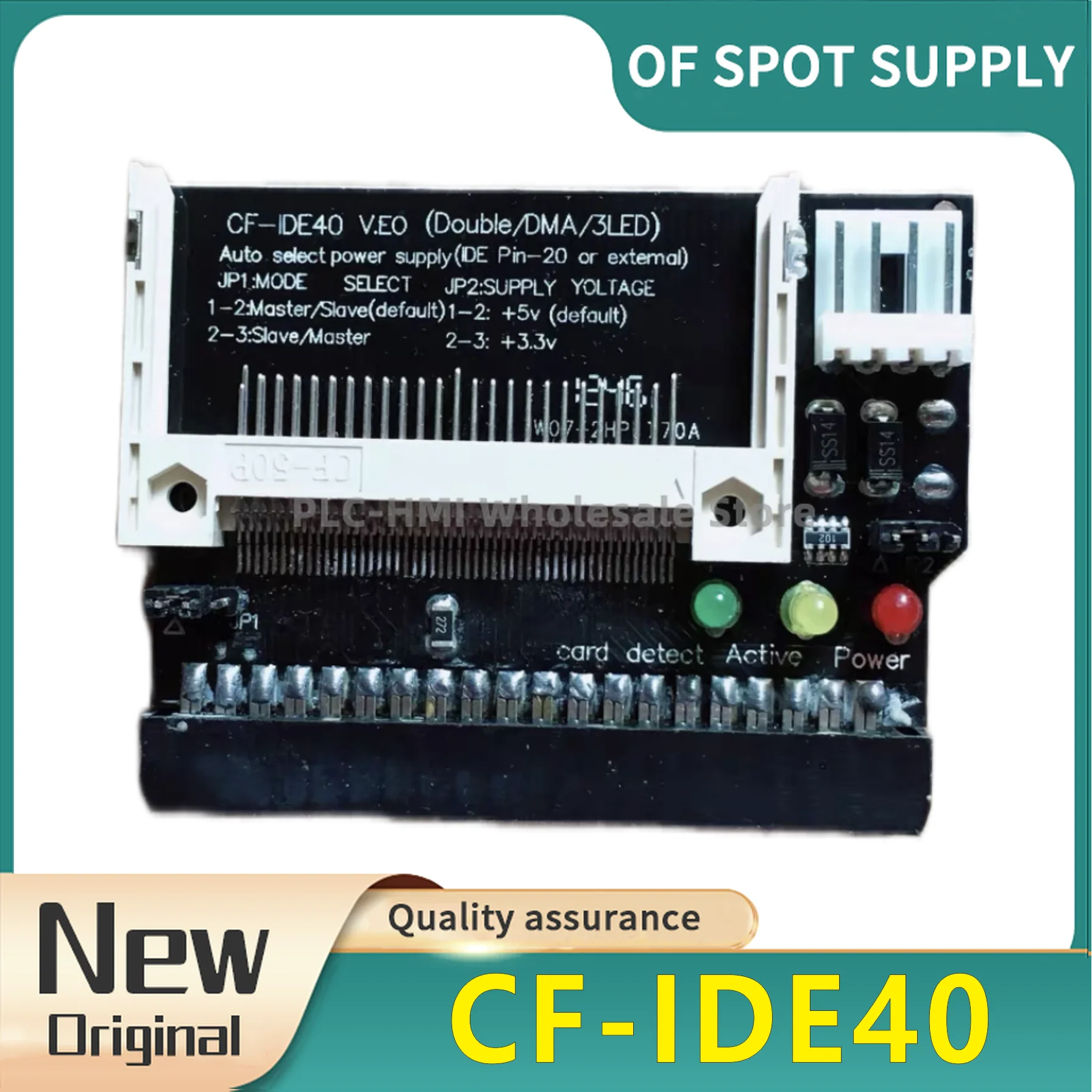 100 pieces/batch 3LED CF to IDE to 3.5 female 40 pin IDE adapter conversion card.