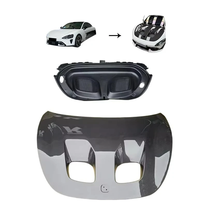 

Ultra Style Dry Carbon Fiber Engine Hood Bonnet for SU7 2024 2025 Facelift Upgrade Front Lid Racing Vented Hood Kit
