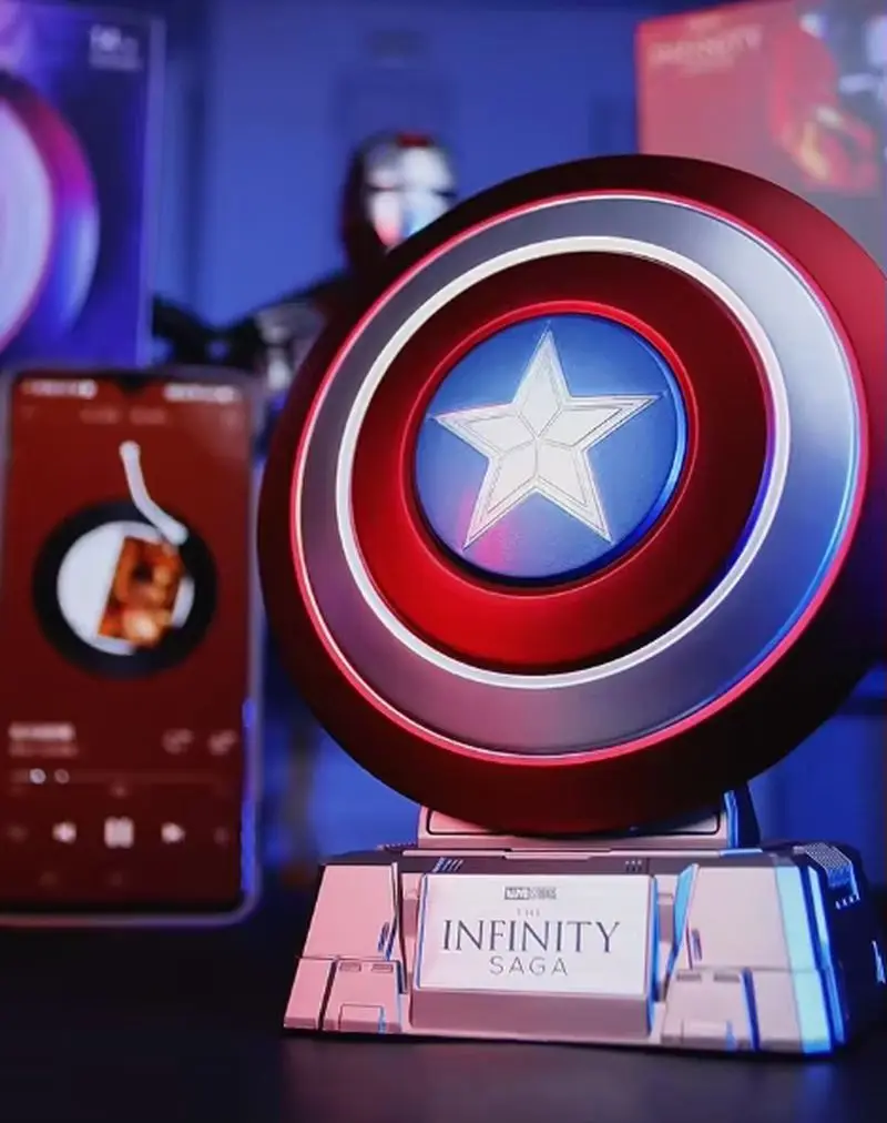 

New Captain America Helmet Face Mask Mask Cosplay Marvel Avengers Toy Magnetic Bluetooth Speaker Peripheral Decoration Souvenir