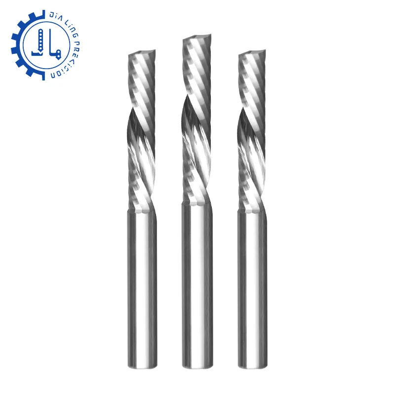 

10 шт. 1-зубая концевая фреза, спиральная фреза с хвостовиком 3,175 мм, фреза с ЧПУ для акрилового ПВХ, МДФ, дерева