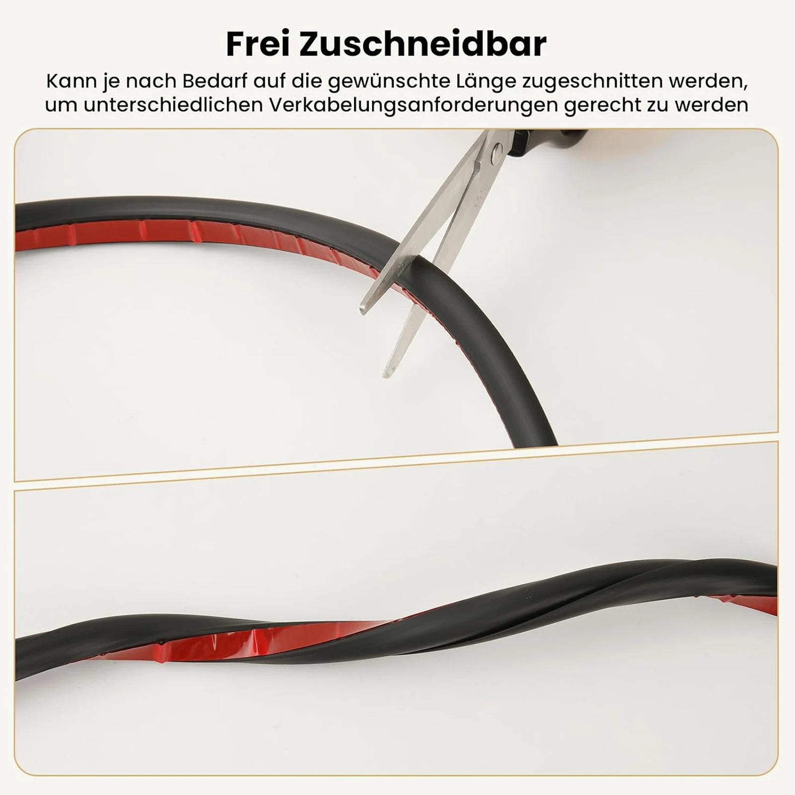 Cable Raceway Flexible Side Opening PVC Wire Management Channel for Studio Desk TV Wall Cable Organization Durable Black