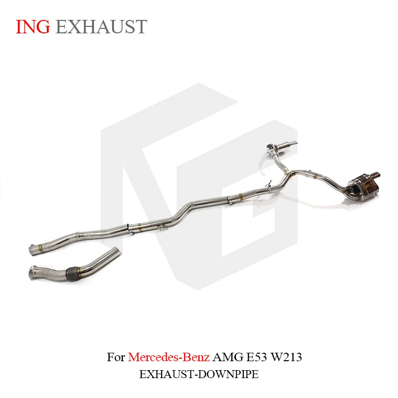 ING ss304 Performance Elect Valve full catbakc for Mercedes BENZ AMG E53 W213 3.0 Engine Race Catalytics Downpipe Exhaust system