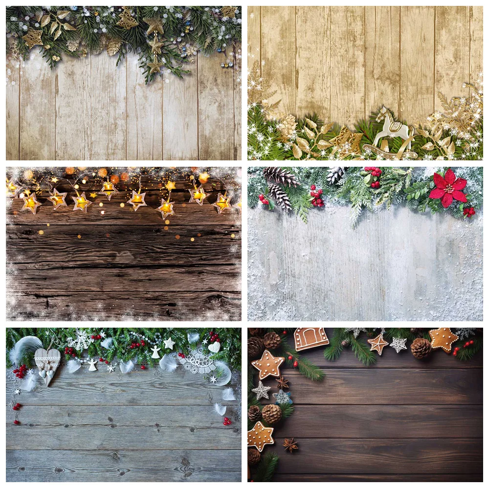 

MOON.QG Winter Christmas 2025 Backgrounds Wood Pine Branch Photography Backdrop Birthday Decoration Photocall Baby Shower