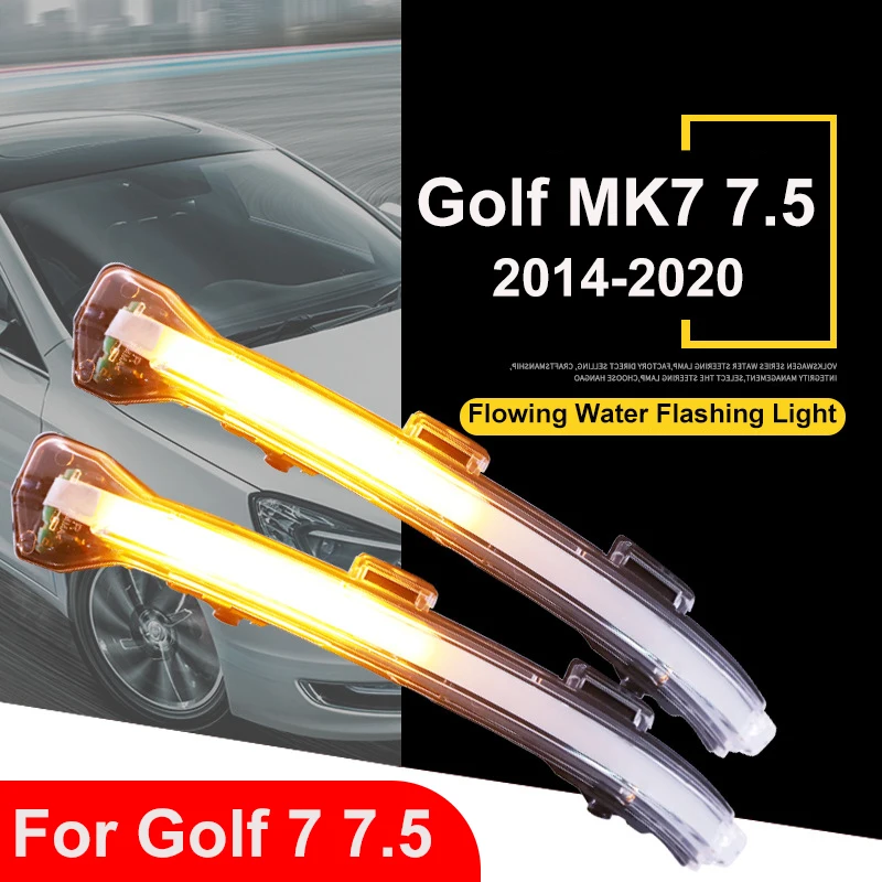 

2 шт. светодиодный динамический указатель поворота, мигающий свет с проточной водой, внешние аксессуары для автомобиля для VW GOLF 7 7,5 MK7 Sharan