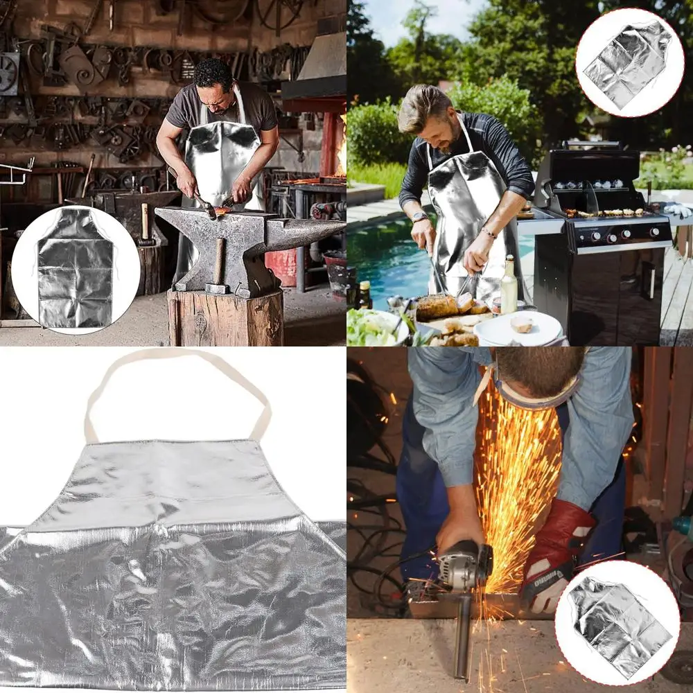 

Aluminum Foil Fireproof Apron - 1000°C Heat Resistant Protective Wear for Cooking and BBQ Safety