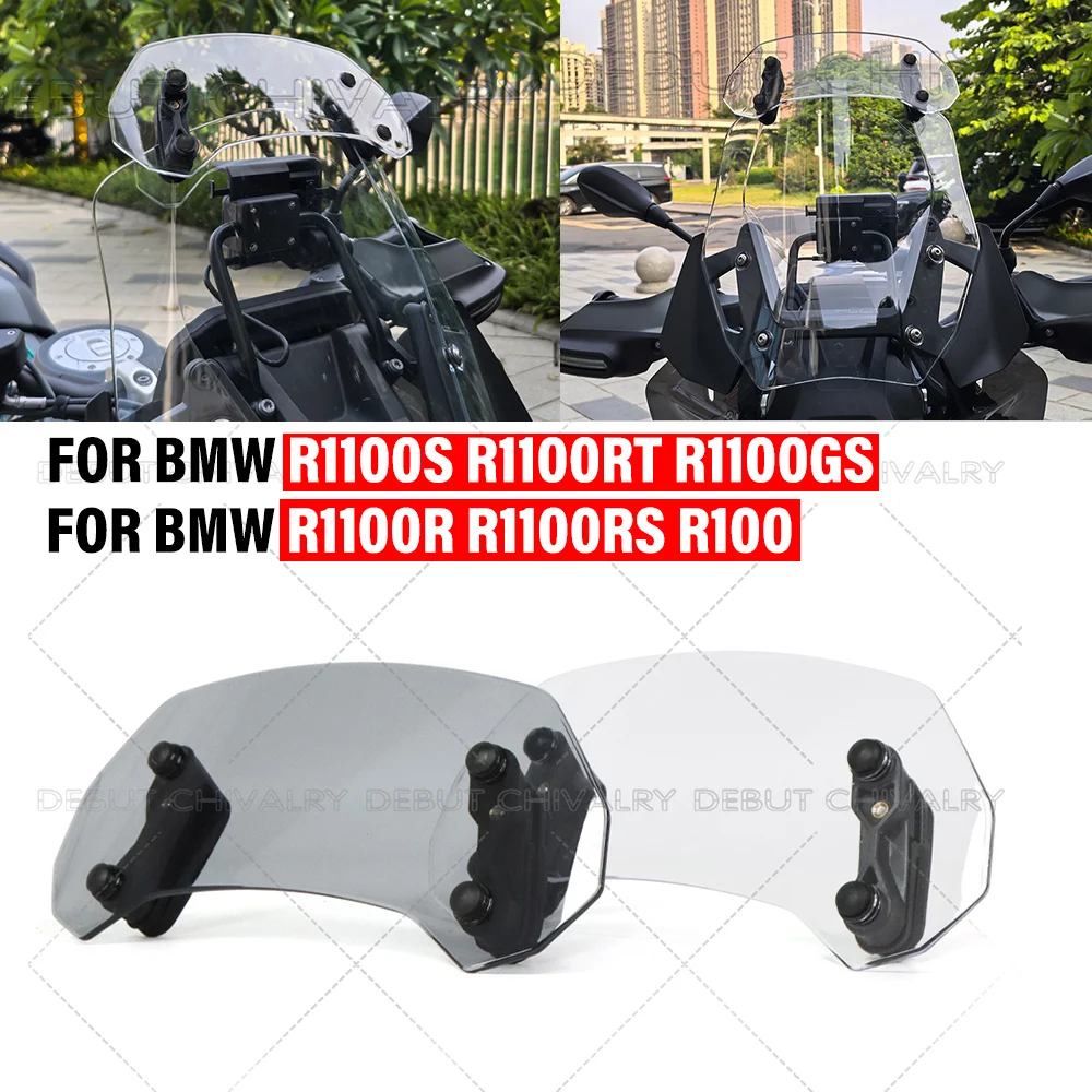 FOR BMW R1100S R1100RT R1100GS R1100R R1100RS R 100 Mystic Motorcycle Windshield Extension Wind Deflector Clamp-On Windscreen