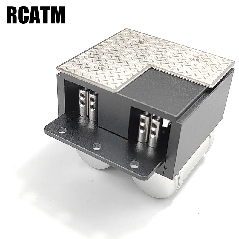 Simulation Metal Battery Box with Servo Accessories for 1/14 Tamiya RC Truck Trailer Tipper Volvo FH12 FH16 Parts