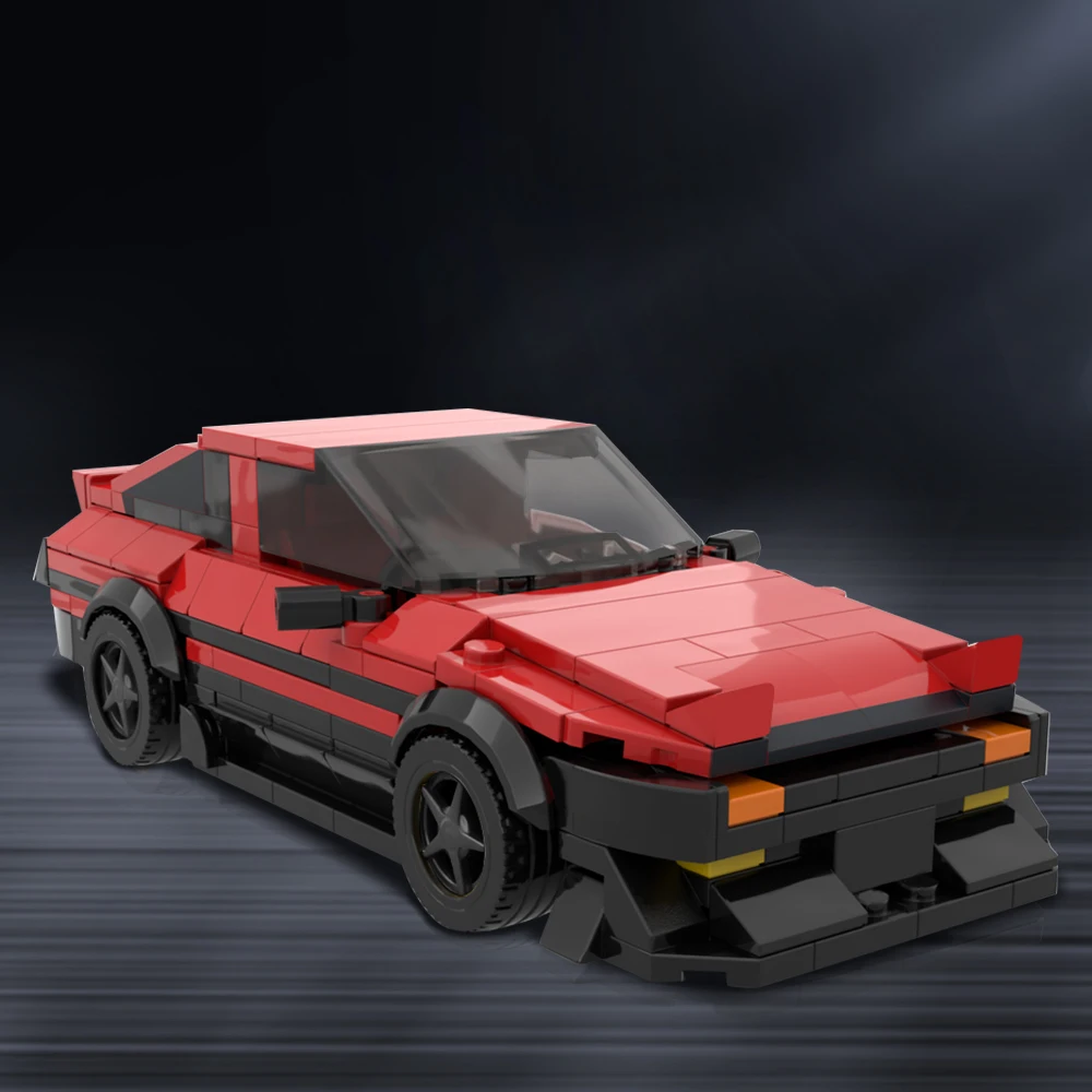 MOC Speed Champions AE86 GT-Apex Red Sports Car Racing Technique Sports Car Building Blocks DIY Supercar Vehicle Set Bricks Kids