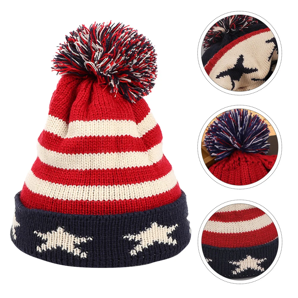 

1pc Striped Knitted Beanie Winter Woolen Soft Warm For Women Men Fall Winter Cap Outdoor Knitting Hat Beanie Woolen Hat