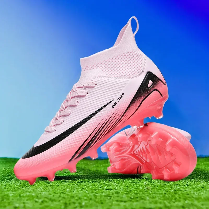

New Men Cleats Soccer Shoes Sport Match Futsal Indoor Training Kids Football Boots High-quality TF/FG Grass Ankle Hot-selling