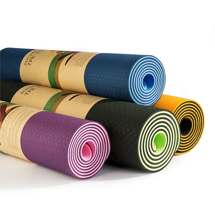 Double Color TPE Yoga Mat 183*61cm Widened Thickening Environmental Fitness Yoga Mat