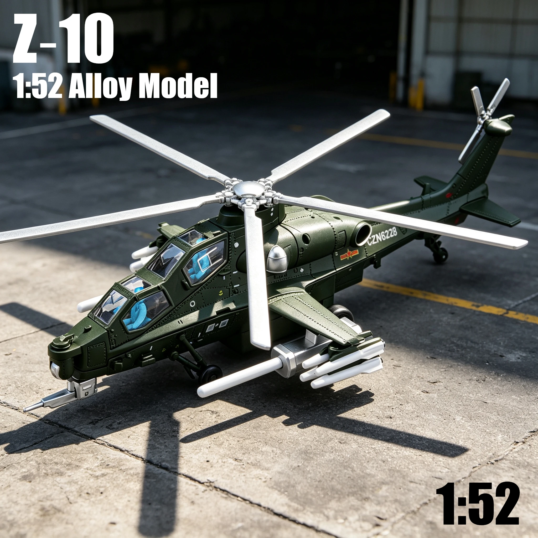 1:52 Z‑10 Simulation Alloy Model With Sound And Light Effects Pulling Back To Drive Propeller Toy Gift