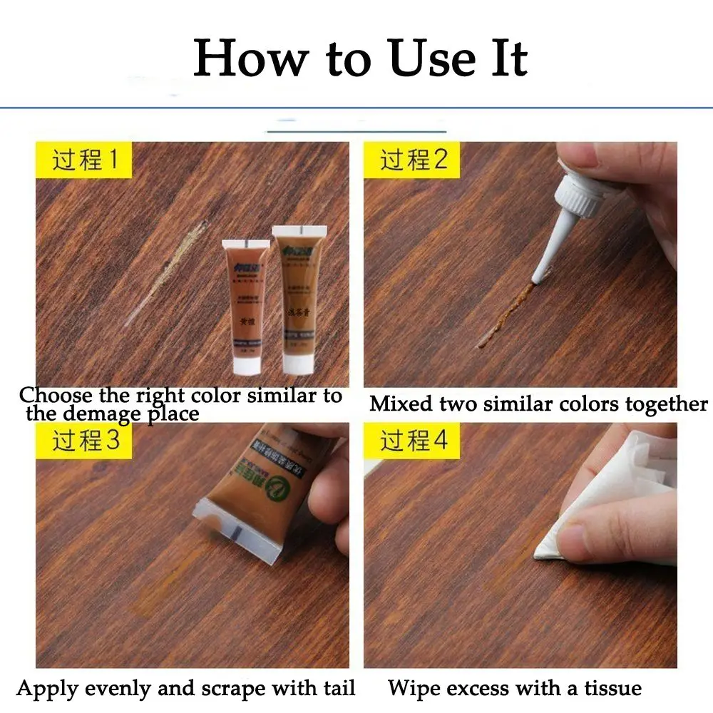 Mending Tool Multicolor Multipurpose Scratch Repair Agent Furniture Refinishing Paint Damage Repairs Cream Wooden Furnitures